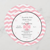 ピンクのまわりに色のブライダルシャワーの招待状 招待状 (正面/裏面)