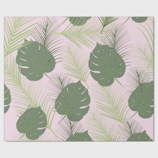 ピンクのやし包装紙 ラッピングペーパー