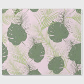 ピンクのやし包装紙 ラッピングペーパー (フラット)