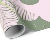 ピンクのやし包装紙 ラッピングペーパー (ロールコーナー)