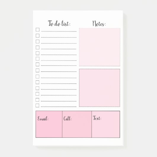 ピンクのやることリスト Post-it® ノート ポストイット (正面)