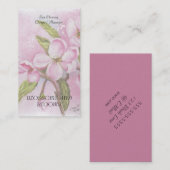 ピンクのりんご花水彩花商カード 名刺 (正面/裏面)