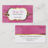 ピンクのわにプリントの名刺 名刺 (正面/裏面)