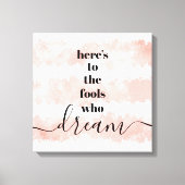 ピンクのを夢見る者ストライプへはっきりした キャンバスプリント (正面)