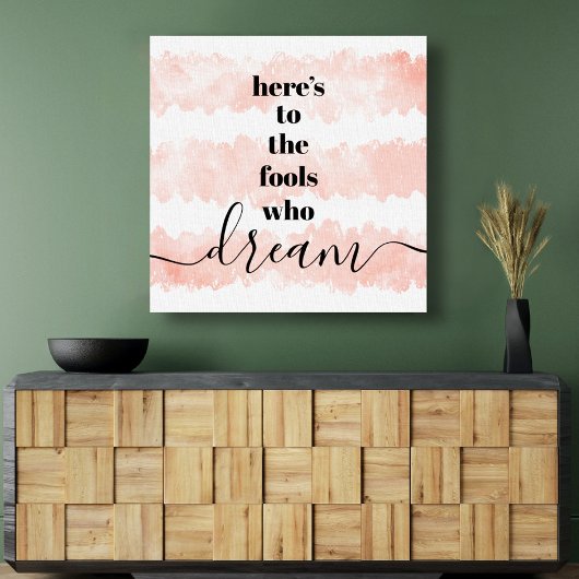 ピンクのを夢見る者ストライプへはっきりした キャンバスプリント