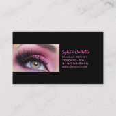 ピンクのアイシャドウの長い鞭のeyemakeupの芸術家カード 名刺 (裏面)