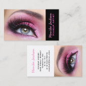 ピンクのアイシャドウの長い鞭のeyemakeupの芸術家 名刺 (正面/裏面)
