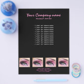 ピンクのアイシャドー長いまつげアイメイクアーティストフライヤー チラシ (シングル)