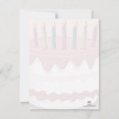 ピンクのアイシングの女の子の誕生日のパーティの招待状 招待状 (裏面)