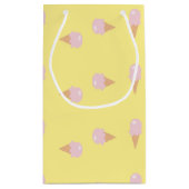 ピンクのアイスクリームが黄色に塗られている スモールペーパーバッグ (裏面)