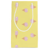 ピンクのアイスクリームが黄色に塗られている スモールペーパーバッグ (正面)