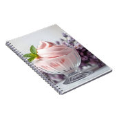 ピンクのアイスクリームと薄紫花&グリーンミント ノートブック (右側)