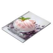 ピンクのアイスクリームと薄紫花&グリーンミント ノートブック (左側)