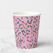 ピンクのアイスクリームのカラフルふりかけ 紙コップ (裏面)