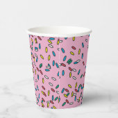 ピンクのアイスクリームのカラフルふりかけ 紙コップ (右)