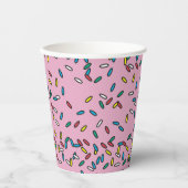 ピンクのアイスクリームのカラフルふりかけ 紙コップ (正面)
