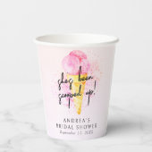 ピンクのアイスクリームを掬い上げられたブライダルシャワー 紙コップ (裏面)