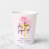 ピンクのアイスクリームを掬い上げられたブライダルシャワー 紙コップ (正面)