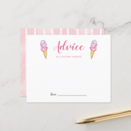 ピンクのアイスクリームアドバイスを新米へ