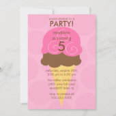 ピンクのアイスクリームコーンの誕生日の招待状 招待状 (正面)