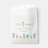 ピンクのアイスクリームコーンふりかける1は甘い誕生日 フェイバーバッグ (正面)