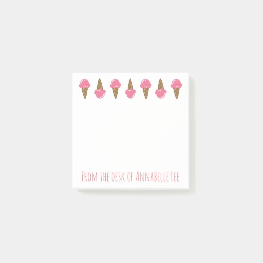 ピンクのアイスクリームコーンも ポストイット (正面)