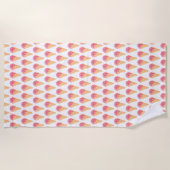 ピンクのアイスクリームコーン可愛い ビーチタオル (正面)