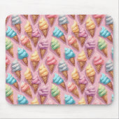 ピンクのアイスクリームコーン マウスパッド (正面)