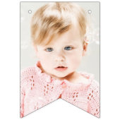 ピンクのアイスクリームスパークラー幸せ1st誕生日バナー バンティングフラッグ (第1の旗)