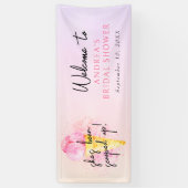 ピンクのアイスクリームブライダルシャワー 横断幕 (縦)