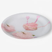 ピンクのアイスクリーム及びカップケーキの使い捨て可能な紙皿 ペーパープレート (アングル)