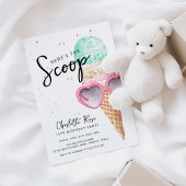 ピンクのアイスクリーム誕生日パーティーのご紹介 招待状