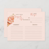 ピンクのアイスクリーム  ブライダルシャワーレシピカード 招待状 (正面/裏面)