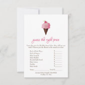 ピンクのアイスクリーム　価格当てゲーム 招待状 (正面)