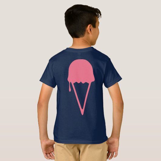 ピンクのアイスクリーム Tシャツ (裏面フル)