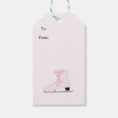 ピンクのアイススケートの冬 ギフトタグ (正面)