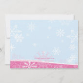 ピンクのアイススケートの誕生日のパーティの招待状 招待状 (裏面)