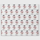 ピンクのアイススケートを持つ女の子の姿スケーター ラッピングペーパー (フラット)