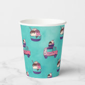 ピンクのアイスリームトラック 紙コップ (裏面)