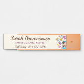 ピンクのアイボリー清掃アニメメイド家事清掃 サインプレート (正面)