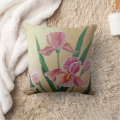 ピンクのアイリス枕 クッション (ブランケット)