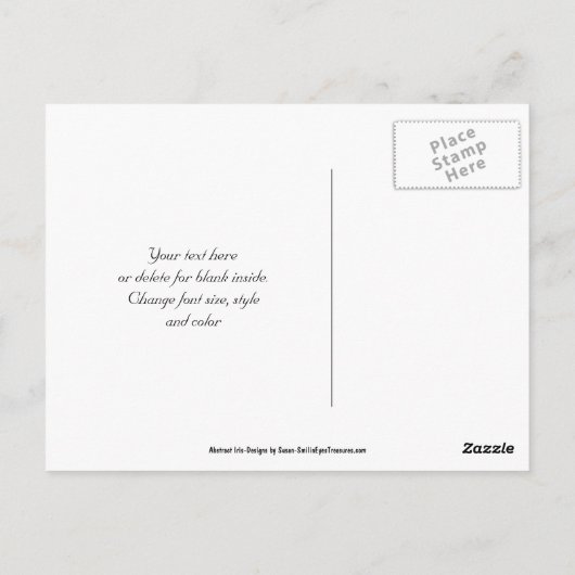 ピンクのアイリス・アブストラクト・フラワーの感謝ポストカード ポストカード (裏面)