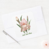 ピンクのアイリス スクエアシール (封筒)
