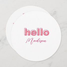 ピンクのアウトラインはっきりしたタイプのメニューカード（名前あり） メニュー