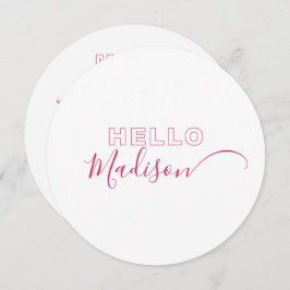 ピンクのアウトラインはっきりしたタイプのメニューカード（名前あり） メニュー