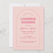 ピンクのアウトライン太字の下着シャワー招待状 招待状 (正面)