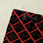 ピンクのアウトライン蝶ブラックサンダー_コーブ ビーチタオル (インサイチュ)