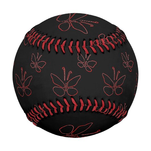 ピンクのアウトライン蝶ブラックサンダー_コーブ 野球ボール (正面)