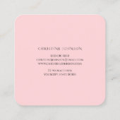 ピンクのアガテのクイーンビーロゴ スクエア名刺 (裏面)