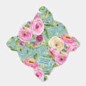 ピンクのアクアグリッターが付いた水彩ローズ - カスタマイズ可能 フェイバーボックス (折り畳みなし)